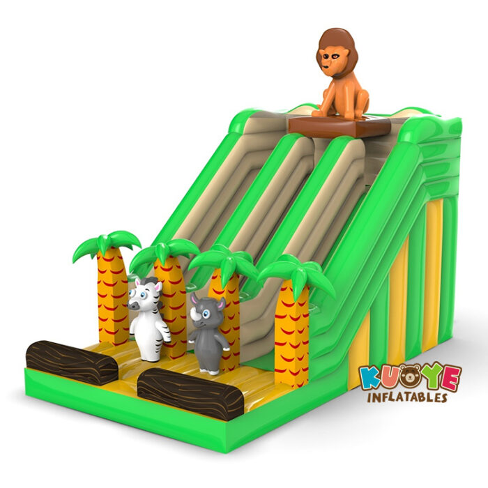 SL133 Double inflatable slide with jungle theme1 Inflatable Slides for sale