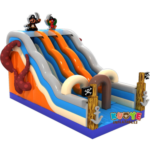 8 x 4 x 6 m Double open slide with pirate theme2