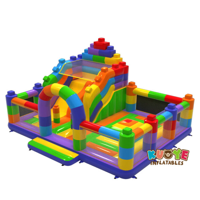 CB461 Inflatable playground 8×6 in colorful blocks theme Combo Units for sale