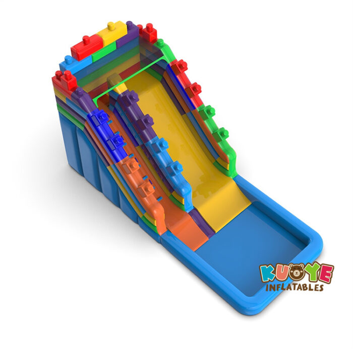 WS358 Colourful Blocks inflatable water slide Water Slides for sale