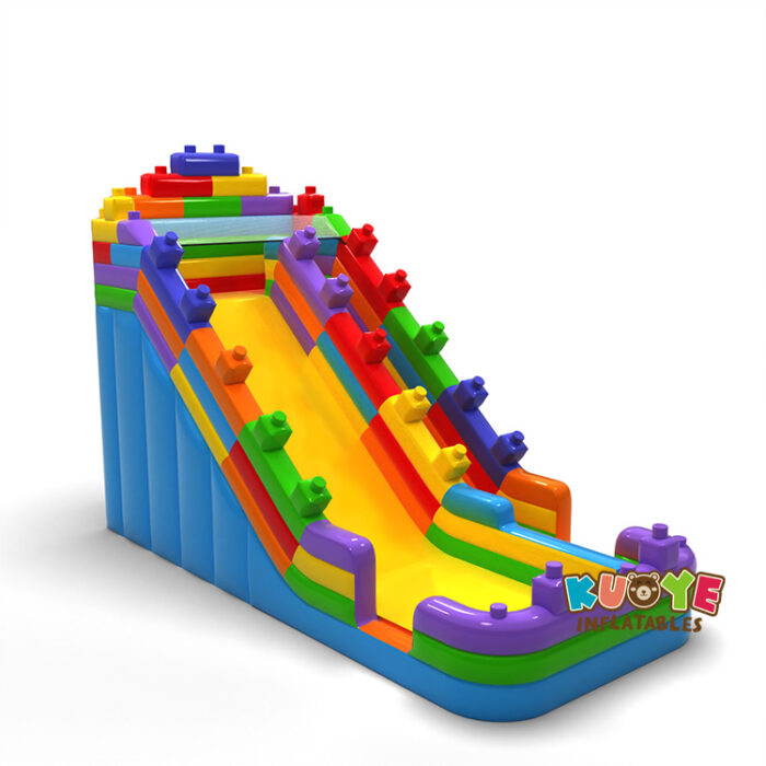 SL153 Enlarged inflatable slide in a colourful blocks motif Inflatable Slides for sale