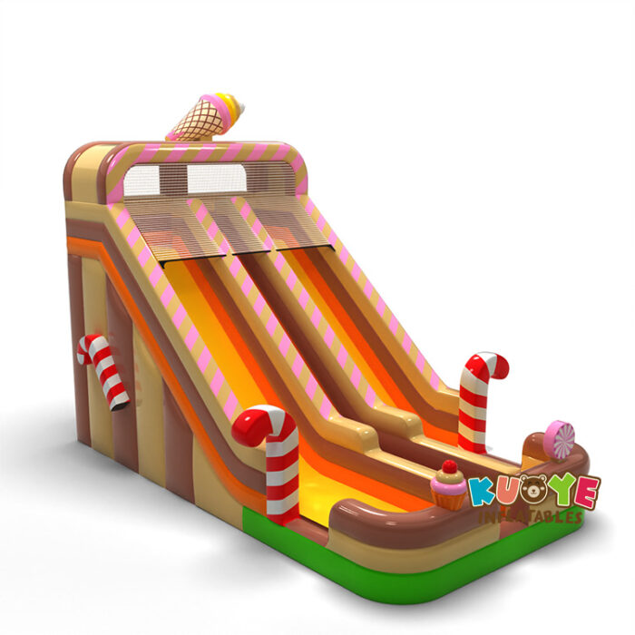 SL157 Double enlarged inflatable slide in candy theme Inflatable Slides for sale