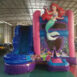 CB514 Little Mermaid Dream Double Lane WetDry Slide with Bounce House (14)