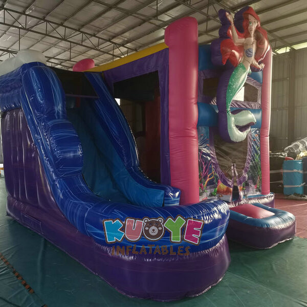 CB514 Little Mermaid Dream Double Lane WetDry Slide with Bounce House (15) CB514 Little Mermaid Dream Double Lane WetDry Slide with Bounce House (15)