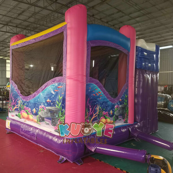 CB514 Little Mermaid Dream Double Lane WetDry Slide with Bounce House (19) CB514 Little Mermaid Dream Double Lane WetDry Slide with Bounce House (19)