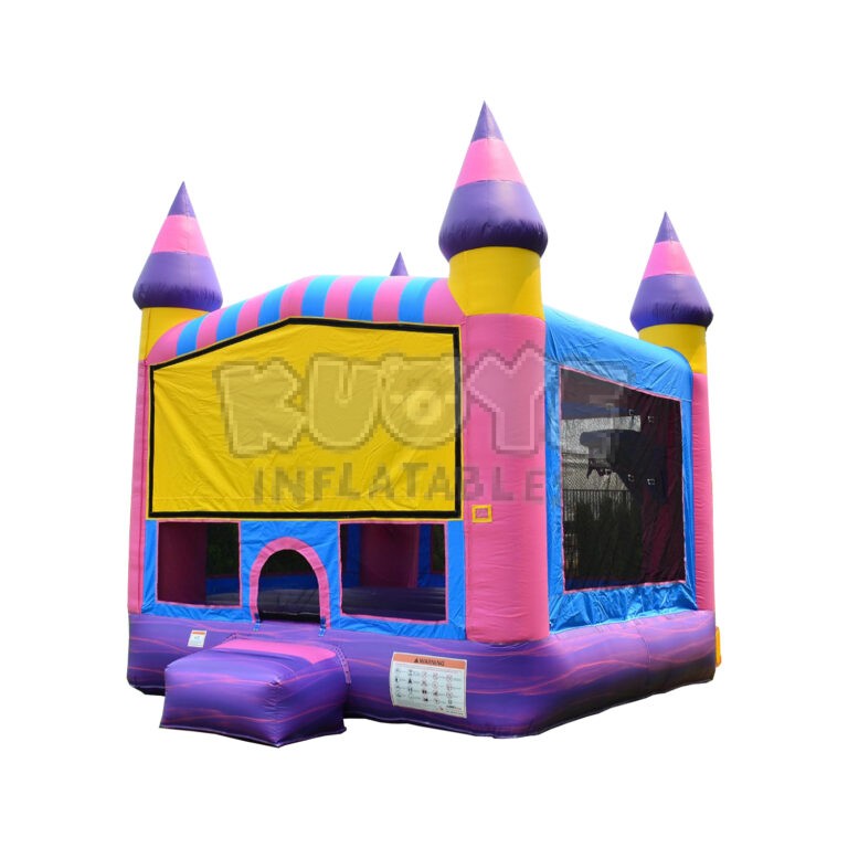 Bouncy Castle vs Bounce House: What Are the Differences 2 a typical purple and blue bounce house