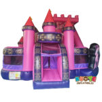Pink And Purple Princess Bouncy Castle Slide Combo With Twister Game