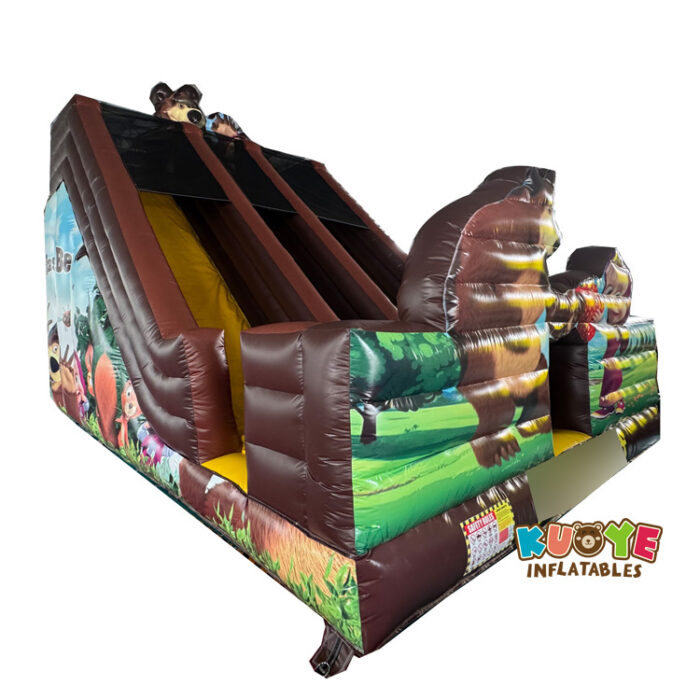 SL180 Masha and Bear Double Lane High Slide Inflatable Slides for sale