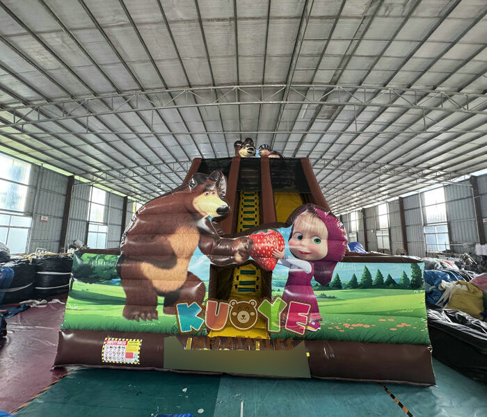 SL180 Masha and Bear Double Lane High Slide Inflatable Slides for sale 2