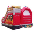 6 x 6.5 x 5m Combo de camión de bomberos de castillo inflable 2