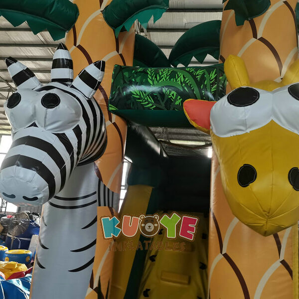 CB 526 (12) Zoo Animal Bouncy Castle Slide Combo