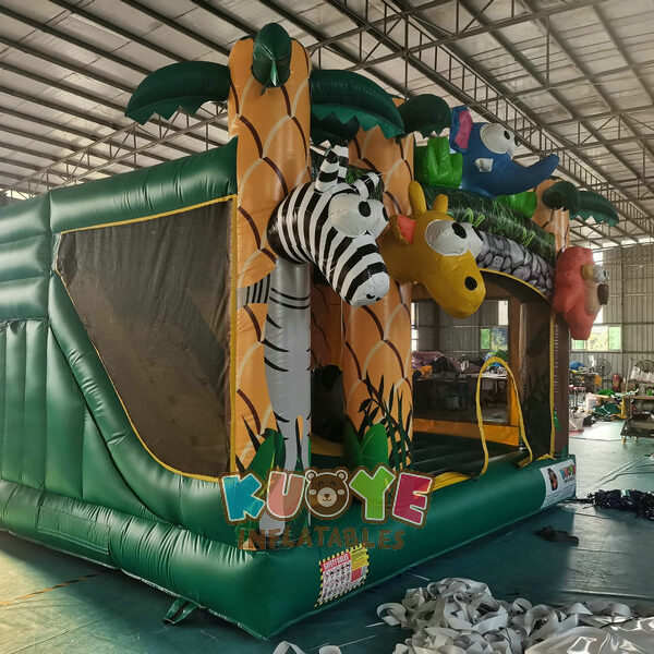 CB 526 (4) Zoo Animal Bouncy Castle Slide Combo