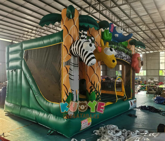 CB526 Zoo Animal Bouncy Castle Slide Combo Combo Units for sale 2