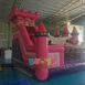 Pink And Purple Princess Bouncy Castle Slide Combo With Twister Game