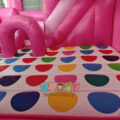 Pink And Purple Princess Bouncy Castle Slide Combo With Twister Game