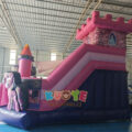 Pink And Purple Princess Bouncy Castle Slide Combo With Twister Game