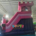 Pink And Purple Princess Bouncy Castle Slide Combo With Twister Game