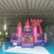 Pink And Purple Princess Bouncy Castle Slide Combo With Twister Game