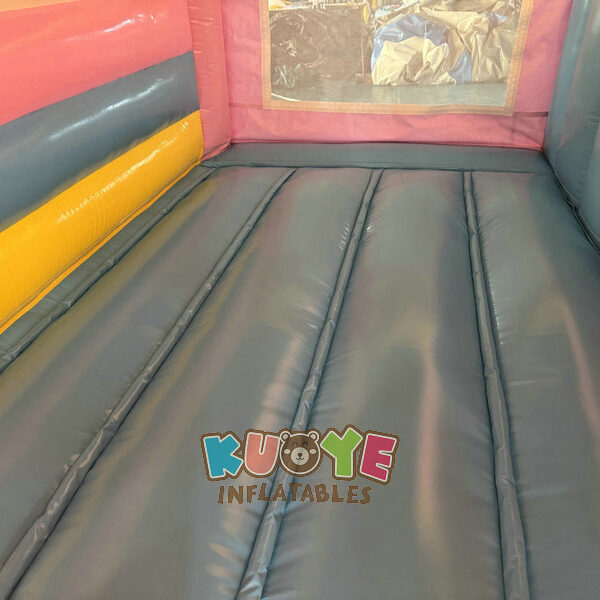 CB541 (1) Pink Rainbow Bouncy Castle Slide Combo