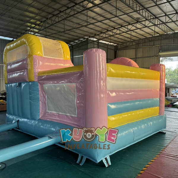 CB541 (14) Pink Rainbow Bouncy Castle Slide Combo