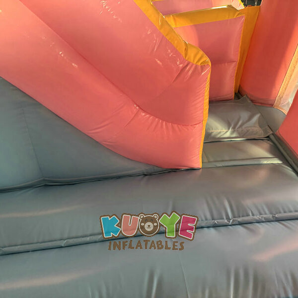 CB541 (2) Pink Rainbow Bouncy Castle Slide Combo