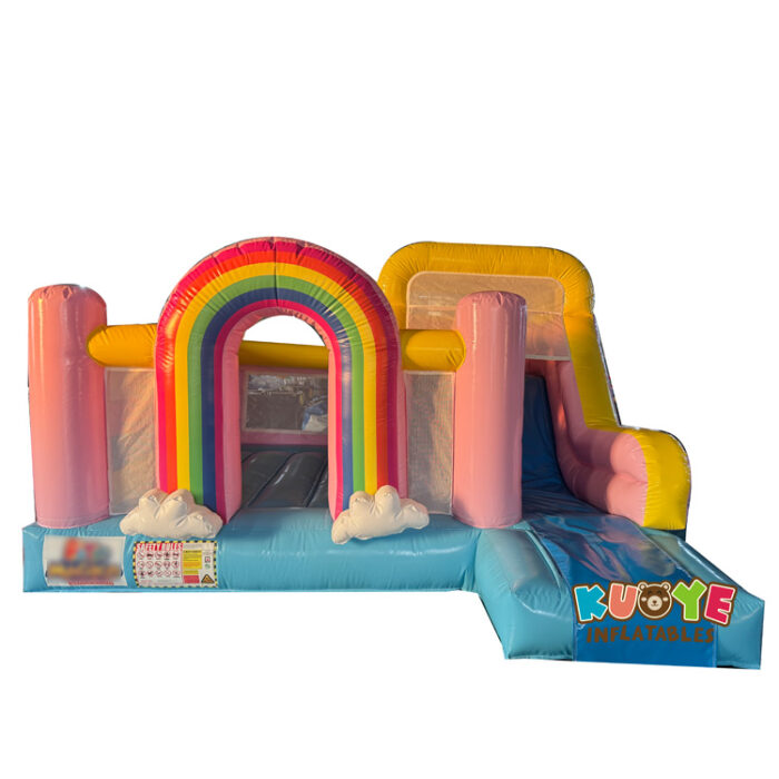CB541 Pink Rainbow Bouncy Castle Slide Combo Combo Units for sale