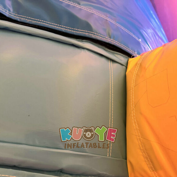 CB541 (4) Pink Rainbow Bouncy Castle Slide Combo
