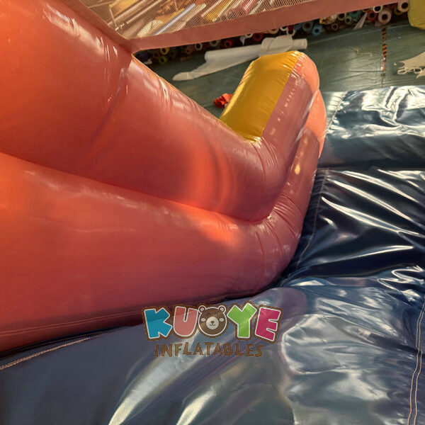 CB541 (6) Pink Rainbow Bouncy Castle Slide Combo