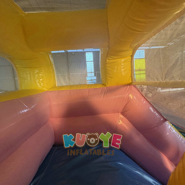 CB541 (7) Pink Rainbow Bouncy Castle Slide Combo