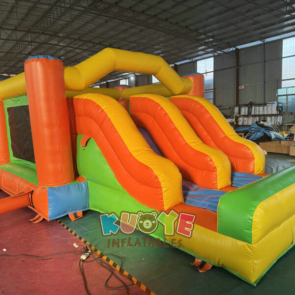 CB545 (9) Double Lane Bounce House Slide Combo