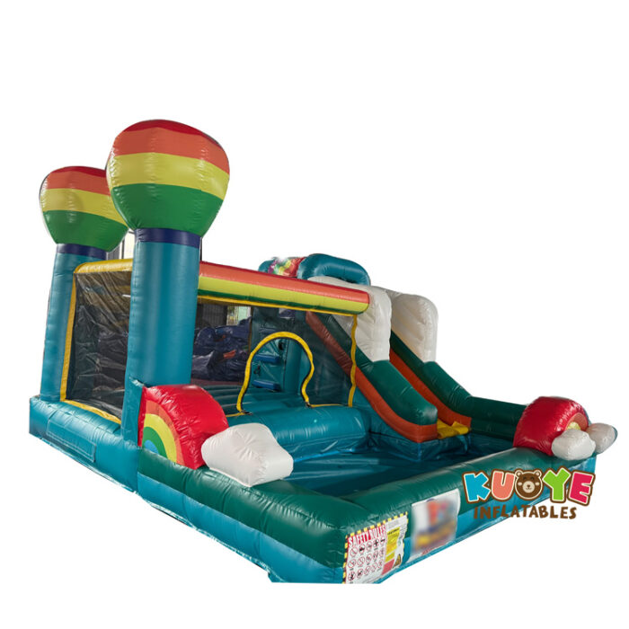 CB546 Wet/Dry Rainbow Bounce House Slide Combo Combo Units for sale