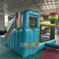 Wet/Dry Rainbow Bounce House Slide Combo