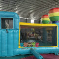 Wet/Dry Rainbow Bounce House Slide Combo
