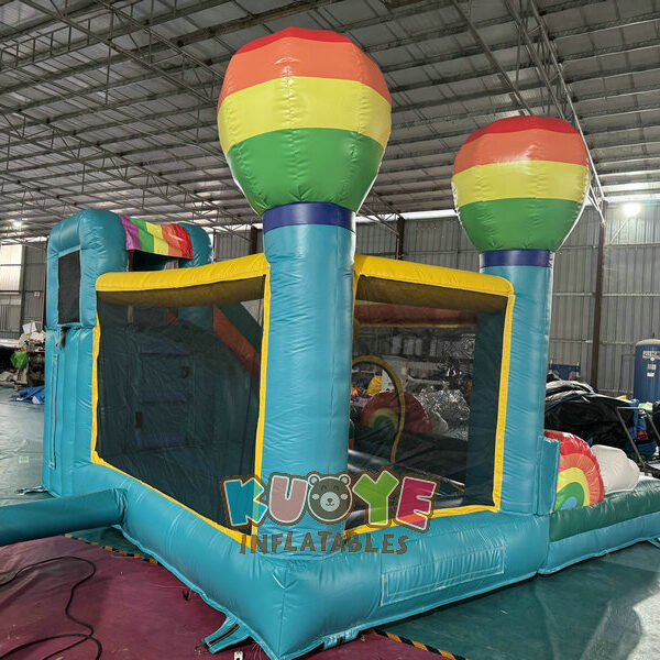 CB546 (7) Wet/Dry Rainbow Bounce House Slide Combo