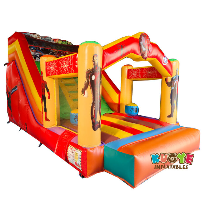 SL183 Spiderman Superhero Dry Bouncy Slide Inflatable Slides for sale