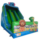 Double Lane Animal Inflatable Slide