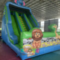 Double Lane Animal Inflatable Slide