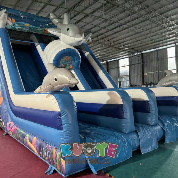 Double Lane Dolphin Inflatable Slide Double Lane Dolphin Inflatable Slide