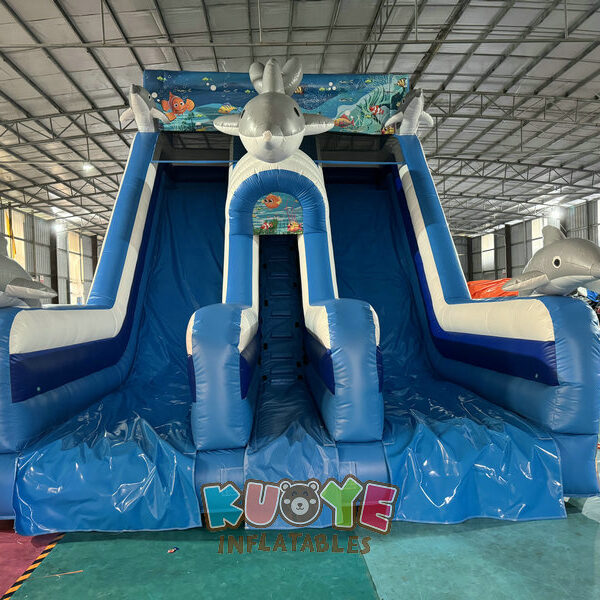 Double Lane Dolphin Inflatable Slide Double Lane Dolphin Inflatable Slide