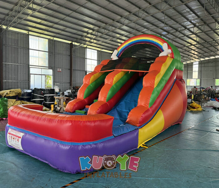 WS381 12ft Rainbow Water Slide for Back Yard Water Slides for sale 2