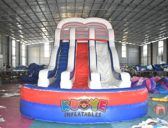 WS388 Inflatable16ft American Double Lane Splash Water Slide Water Slides for sale 2