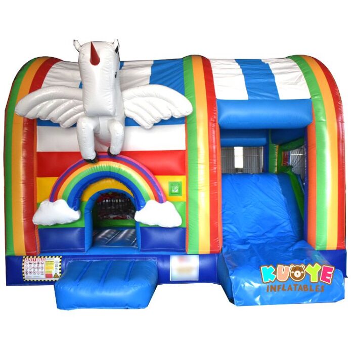 CB562 3D Unicorn Rainbow Bouncy Castle Slide Combo Combo Units for sale