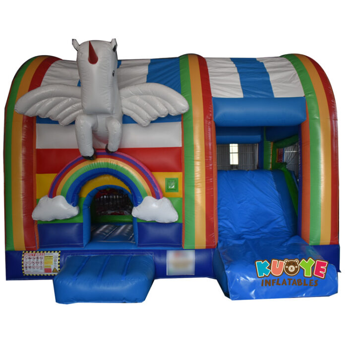 CB562 3D Unicorn Rainbow Bouncy Castle Slide Combo Combo Units for sale