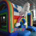 3D Unicorn Rainbow Bouncy Castle Slide Combo