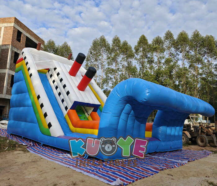 SL203 Inflatable Titanic Adventure Dual Lane Dry High Slide Giant Slides for sale 2