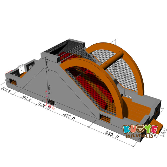 SL197 Gray/Orange Inflatable Long Slide Inflatable Slides for sale