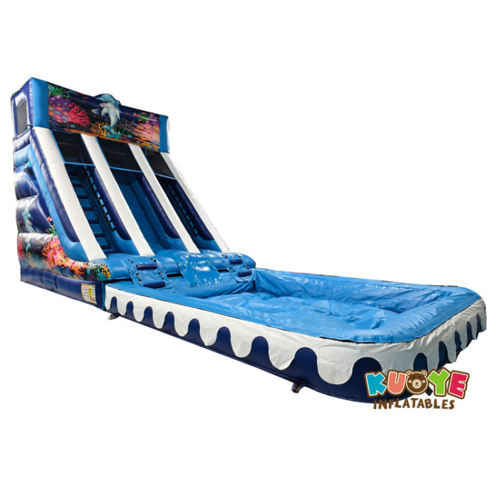 WS390 Sea World Inflatable Water Slide with Big Pool Water Slides for sale
