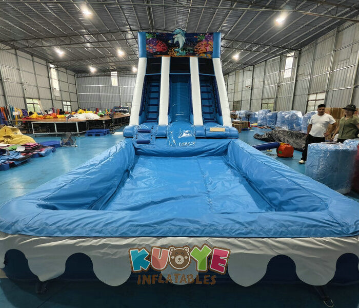 WS390 Sea World Inflatable Water Slide with Big Pool Water Slides for sale 2