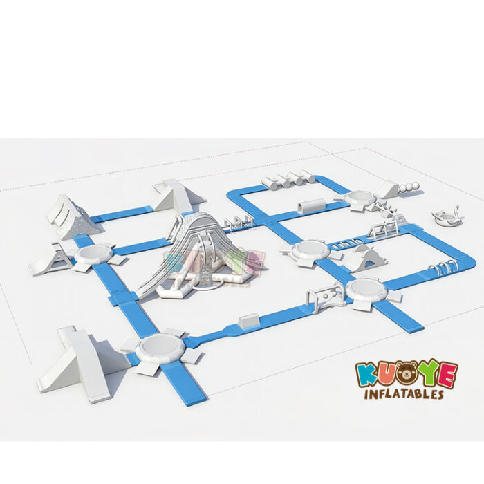 WP023 Customs Big Inflatable Aqua Water Park with Gaint Slide Floating Water Parks for sale 5