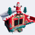 Double Lane Christmas Santa Claus Bounce House Combo